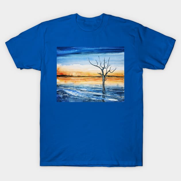 Lonely tree on the shore T-Shirt by KissArt